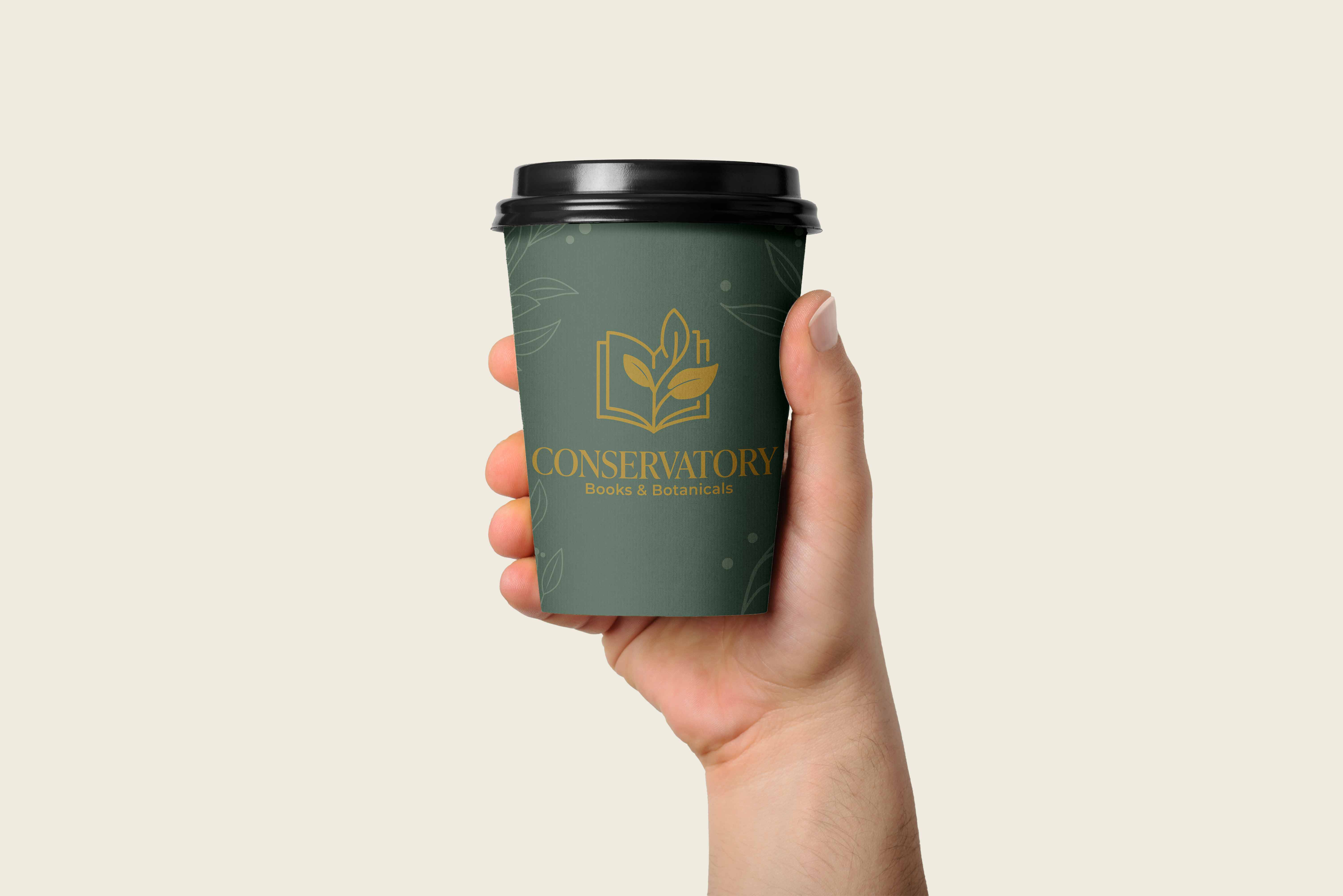 Conservatory hot coffee cup without sleeve